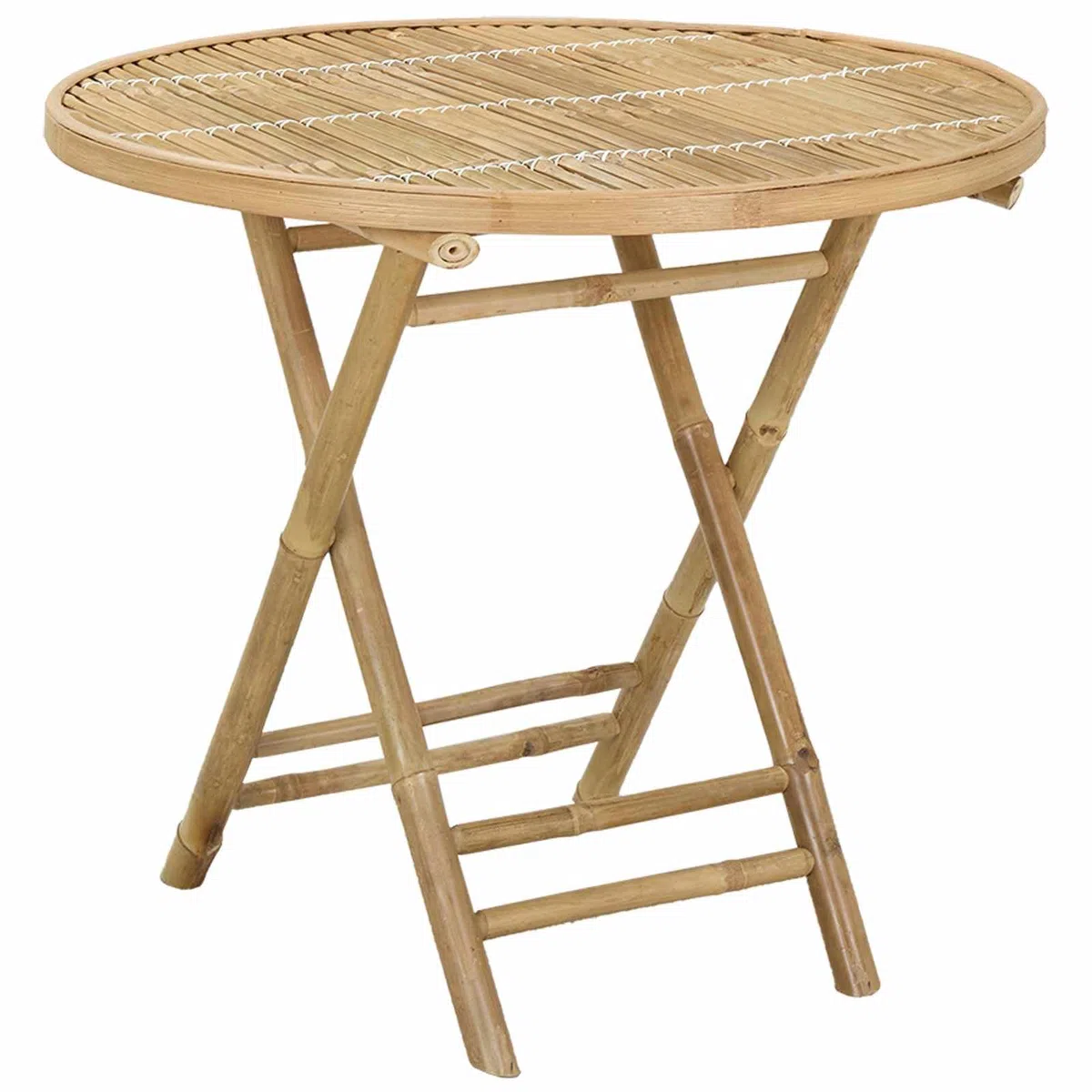 vidaXL Mesa de Jardín Natural 80 x 70 cm Bambú, Mesa de jardín Moderna y Plegable, Exterior, Ahorra Espacio, portátil y ecológica