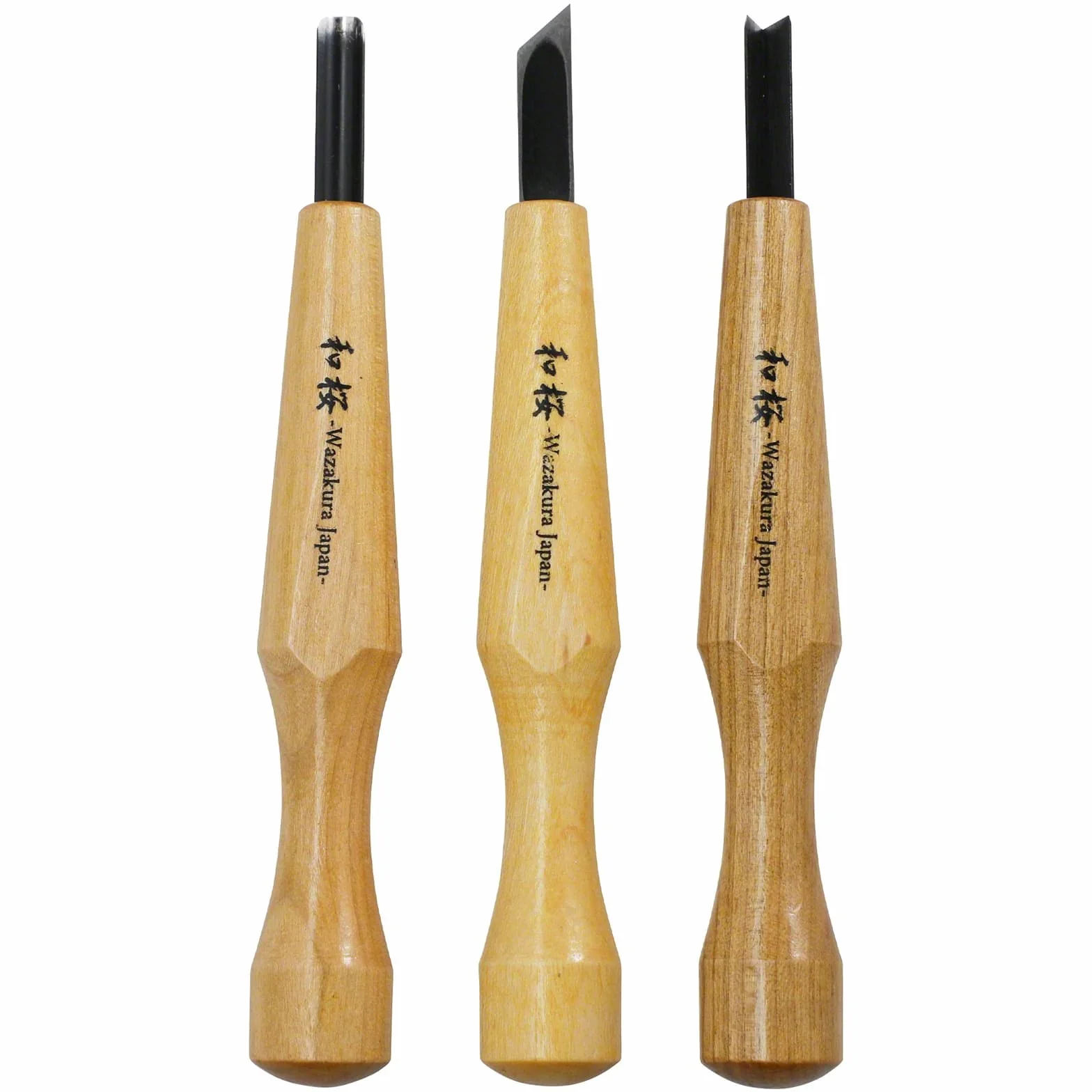 Wazakura Bonsai Jin y Shari Kit de herramientas de creación con cincel hueco redondo, cincel oblicuo individual y herramienta de corte en V, carpintería (kit de 3 piezas para bonsái Jin y Shari)