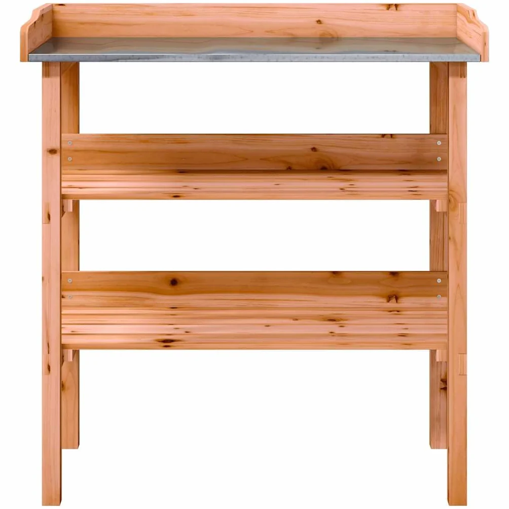 vidaXL Mesa para plantas con estantes madera abeto marrón 78x38x82,5cm
