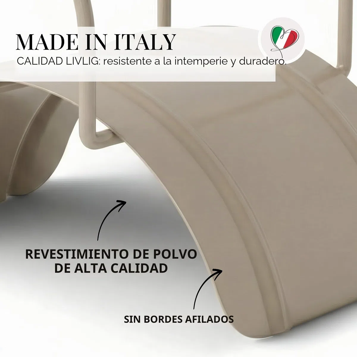 Soporte para manguera de jardín fabricado en Italia, de acero pulverizado, apto para manguera de hasta 25 m, soporte de pared con tornillos y tacos, arena