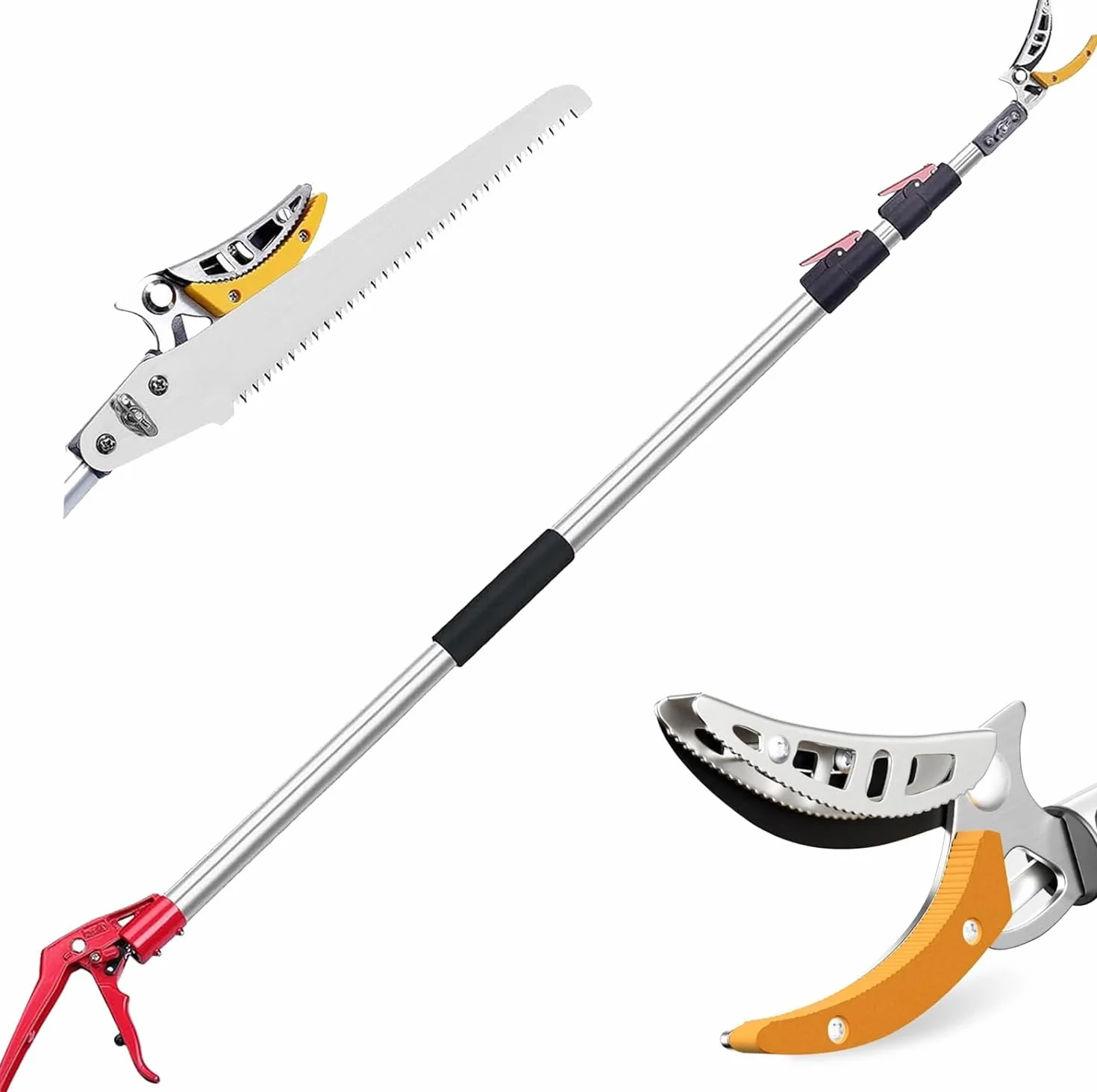 Tijeras de Podar Telescópicas Extensibles Manuales Para Estanques Rosas con Mango Telescópico, Tijeras de podar largas telescópicas (1,3 – 2,3 m) Tijeras con Pertiga
