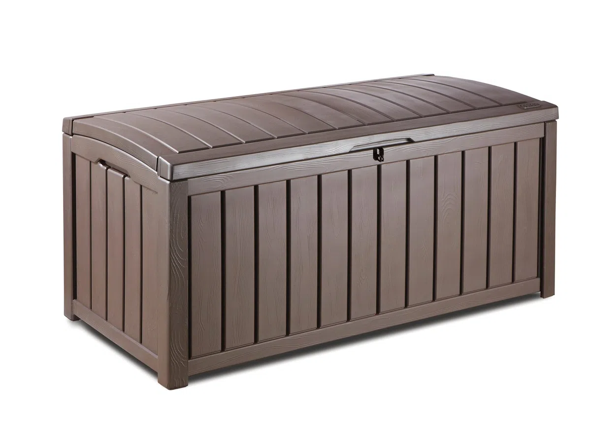 Keter Glenwood - Arcón exterior, Capacidad 390 litros, Color marrón