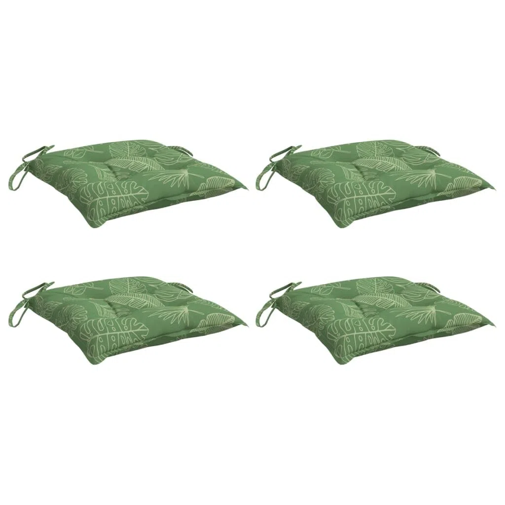 vidaXL Cojines para Silla 4 uds Tela Estampado de Hojas 50x50x7 cm