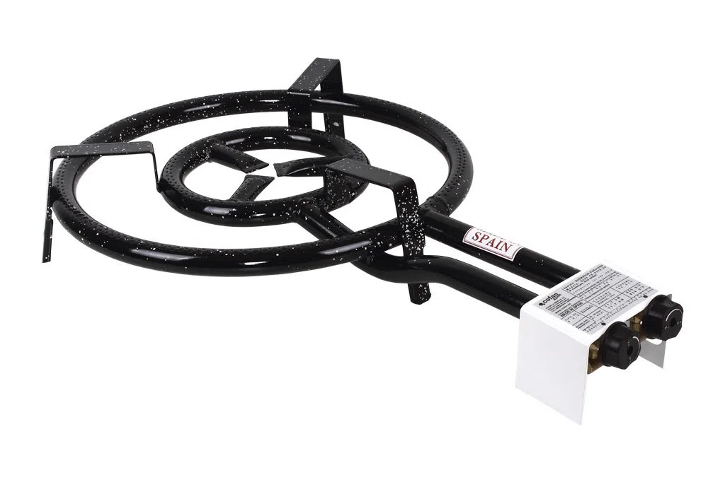 Cofan Quemador paellero a Gas butano/propano | 50 cm de Diámetro | Antihaderente | Acero