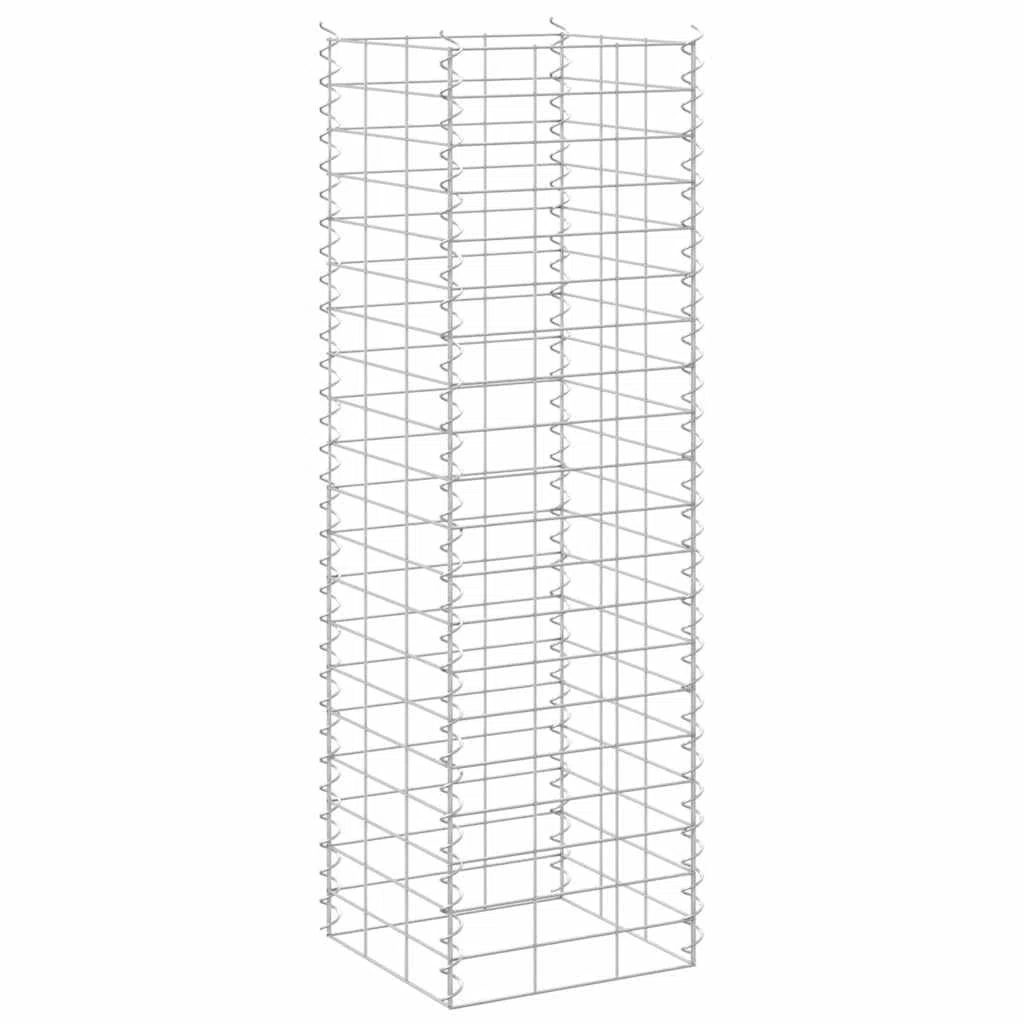 vidaXL 3X Arriate de Gaviones Jardinera Macetero Cesta Pared Alambre Maceta Flores Plantas Jardín Patio Terraza Estable Hierro 30x30x100 cm