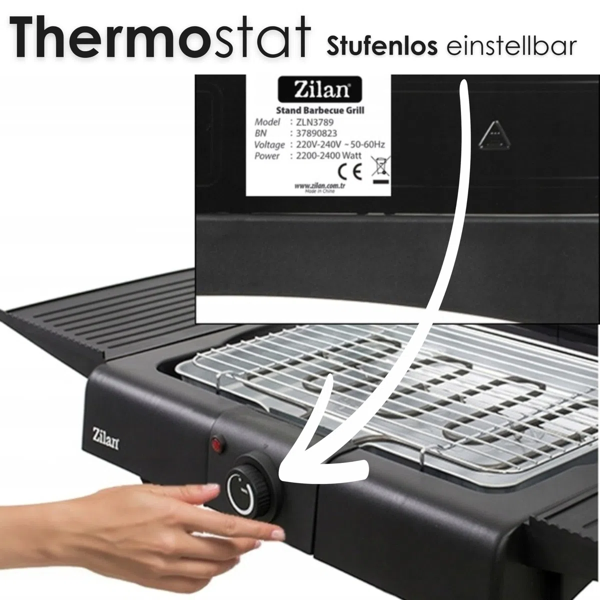 Parrilla eléctrica 2 en 1 de pie y mesa eléctrica 2400 vatios - Parrilla eléctrica para balcón, exterior e interior con soporte, gran superficie de parrilla, regulador de temperatura continuo
