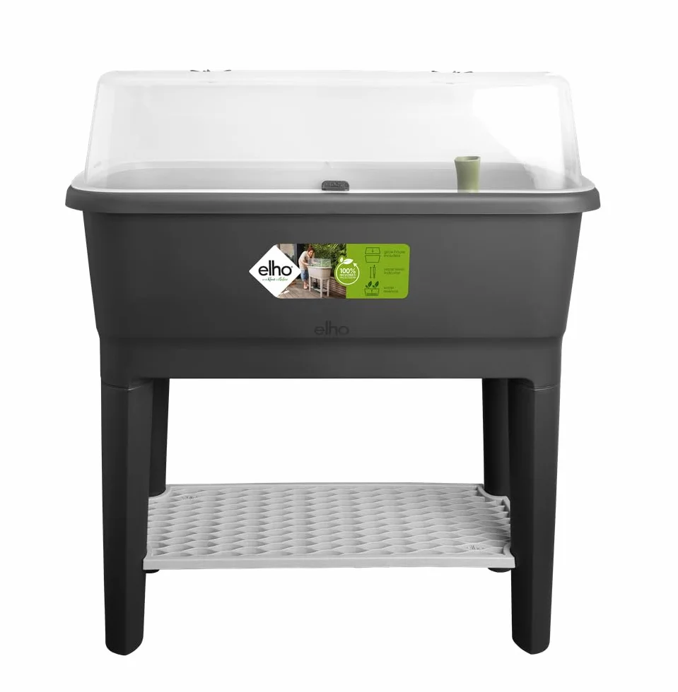 Elho Noa Grow Table 80 - Jardinera por Cultívalo tú Mismo - Ø 78.5 x H 34.2 cm - Living Black