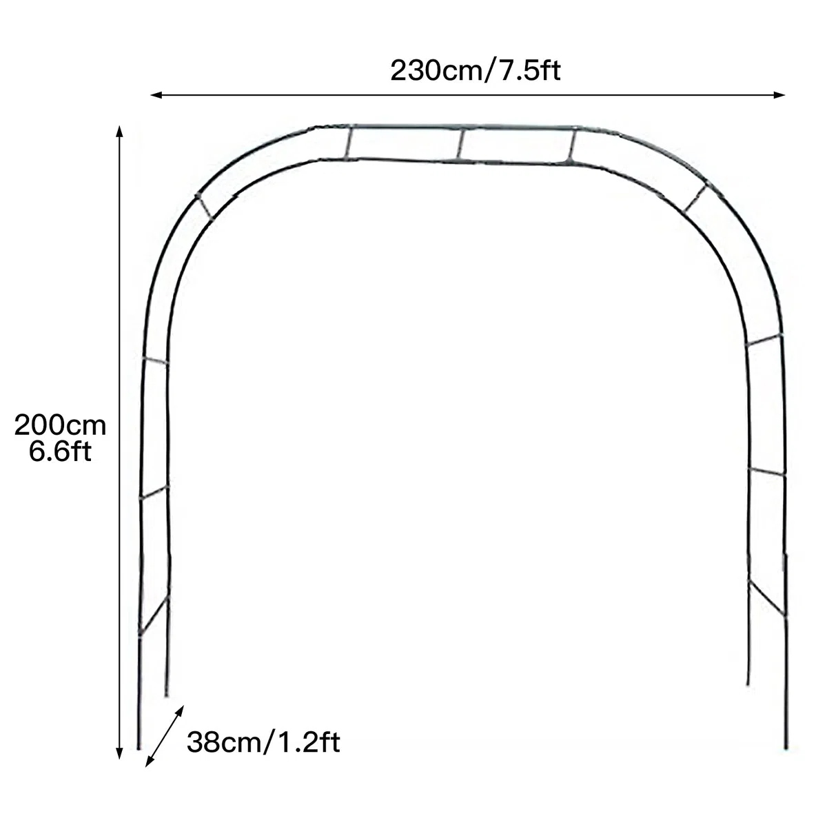 Arco de Jardín de Metal Grande, Pérgola para Plantas Trepadoras, Decoración de Bodas y Patio Trasero