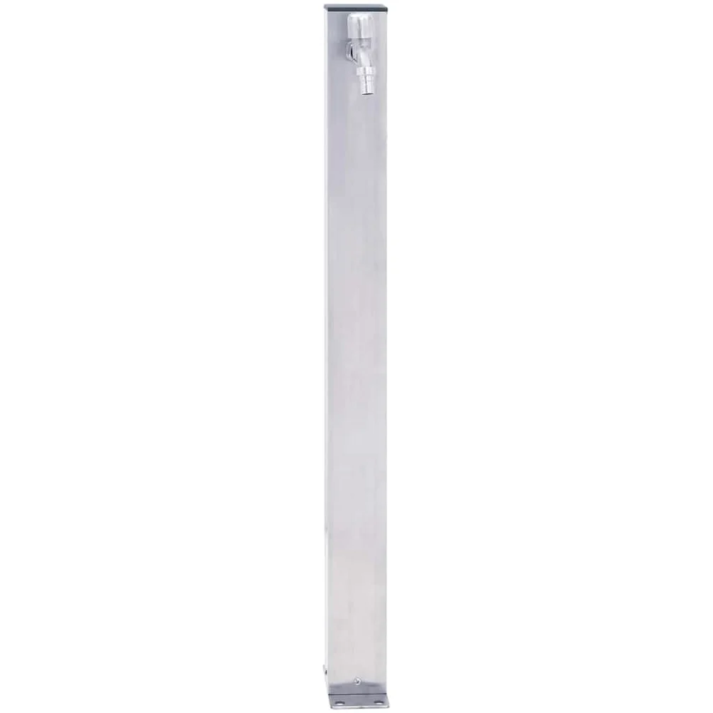 vidaXL Fuente de Agua, Grifo con Soporte Manguera, Columna de Agua, Fuente de Pie para Jardín Patio, Acero Inoxidable Cuadrada 100 cm