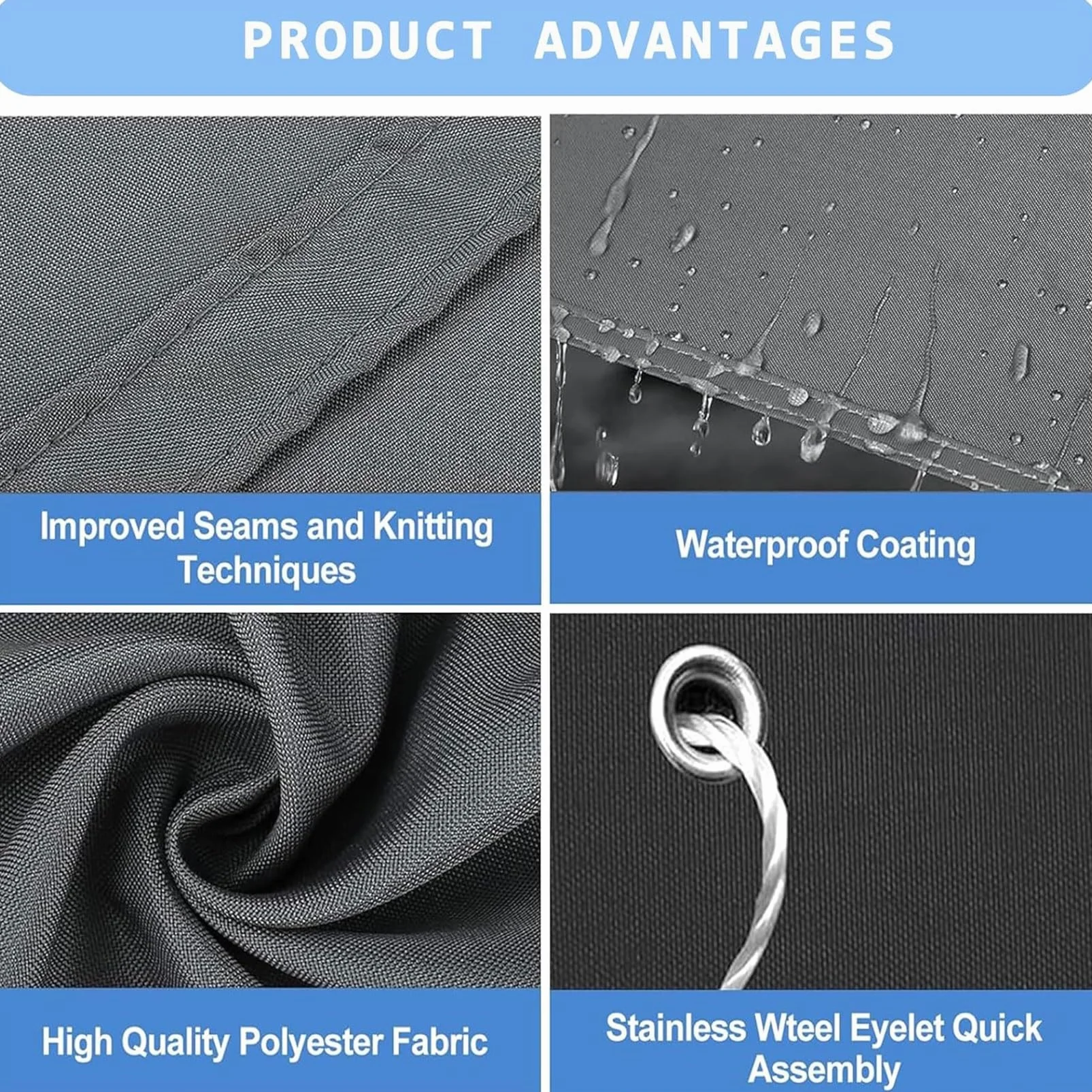 Pantalla para Balcón Impermeable 50 x 800 cm Resistente Al Viento Pantalla de Privacidad para Balcones con Ojales Cuerda para Barandillas de Balcón, Terraza y Jardín, Gris Oscuro