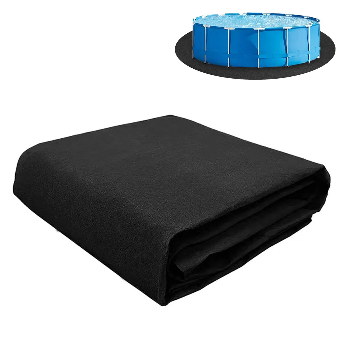 Base redonda para piscina de 370 cm – Base antideslizante para piscina al aire libre, protección del suelo para piscinas y jacuzzis, plegable, resistente, protección para la cubierta de