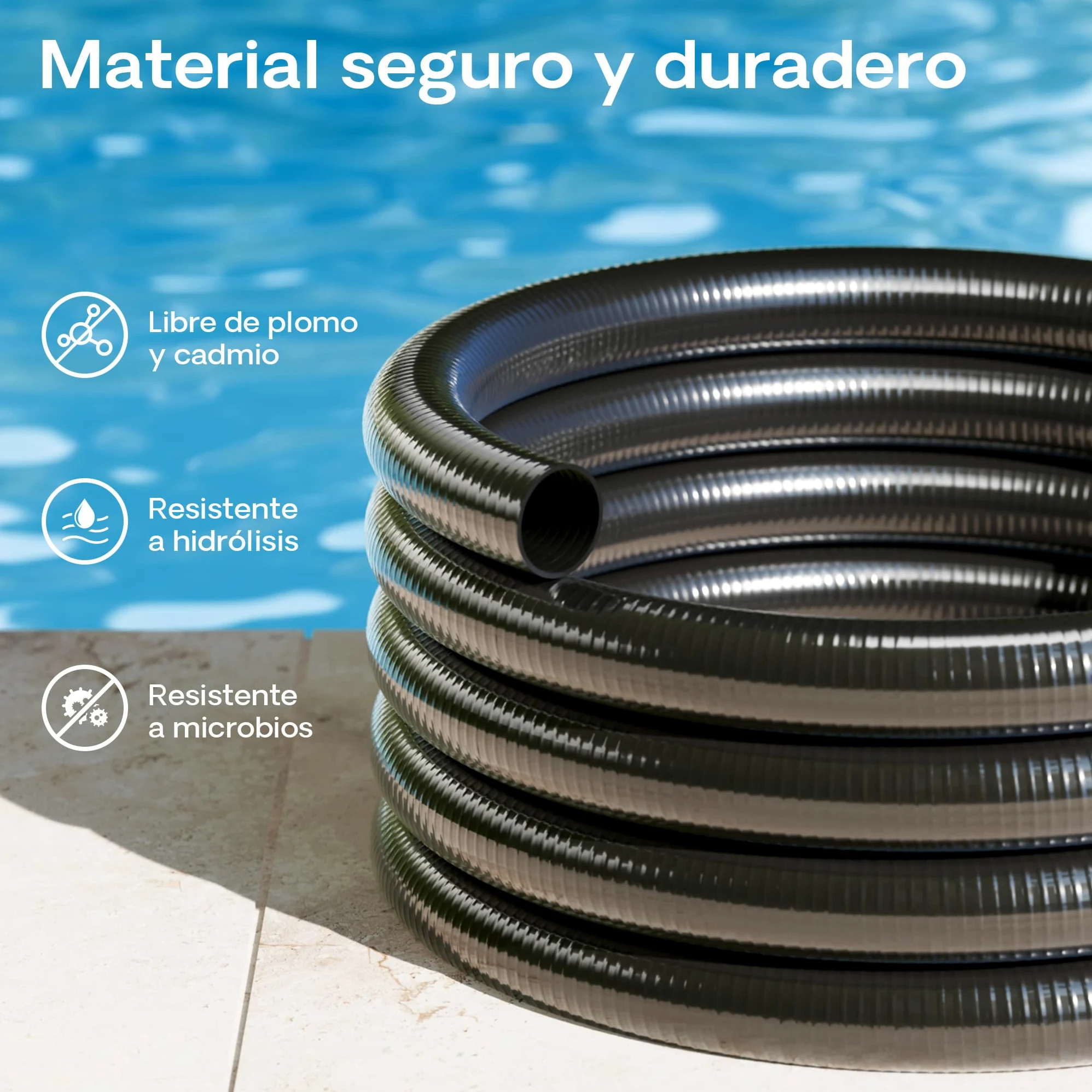 5m Manguera presión PVC D40mm 470g/m Bomba estanque