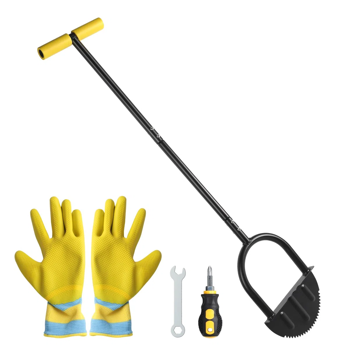 CPROSP Bordeadora de Césped Manual, Herramienta de Borde de Césped con Empuñadura en T 106cm, Bordeadora de Dientes de Sierra, Bordeadora Manual de Media Luna para Jardín, Parterres de Flores de Acera