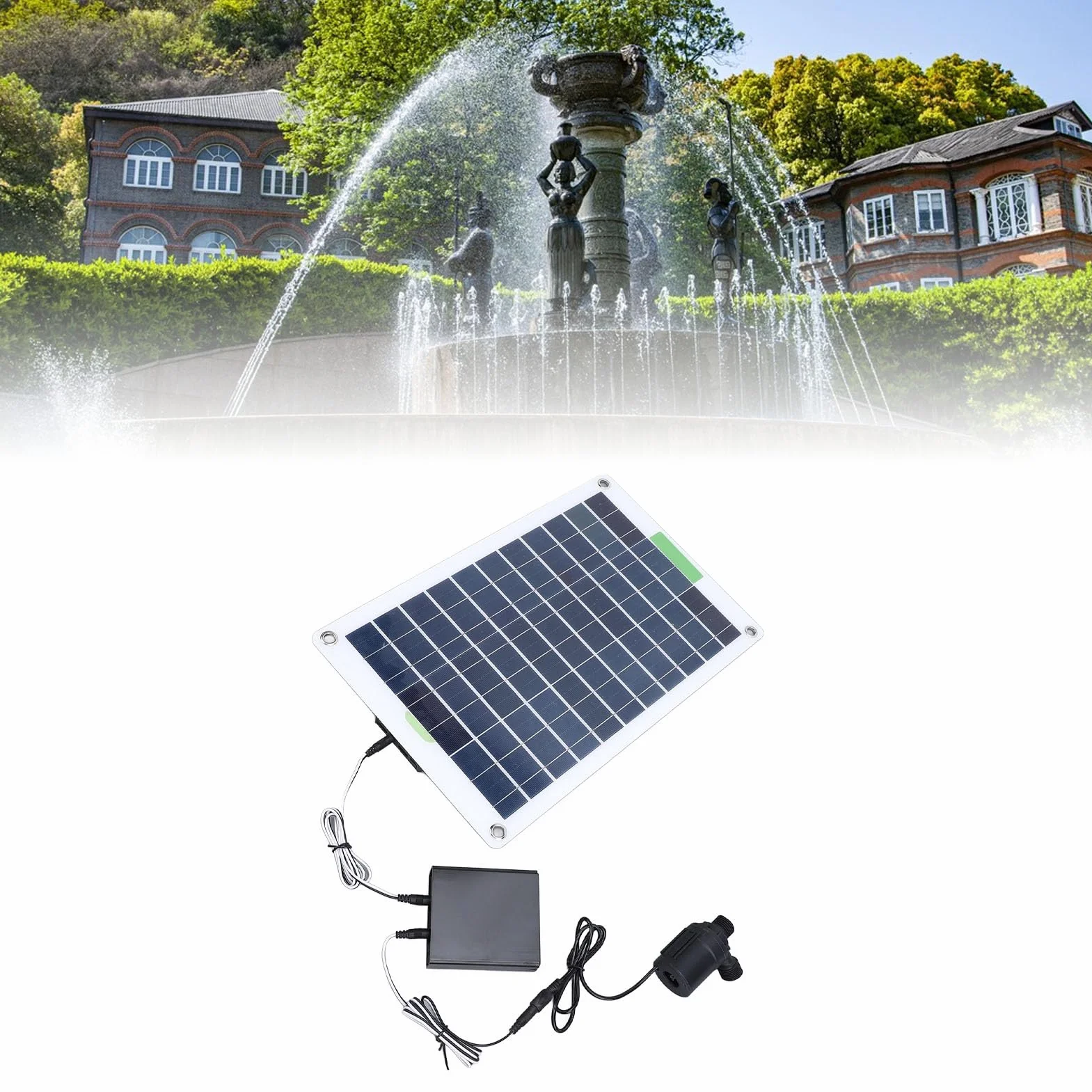 Bomba de Agua Solar, Bomba de Fuente Solar de 16.4 Pies con 100 W Fuente de Agua Solar con Energía Solar para Estanque, Estanque de Pescado, Jardín de Vida Silvestre, Cascada, Hidroponía