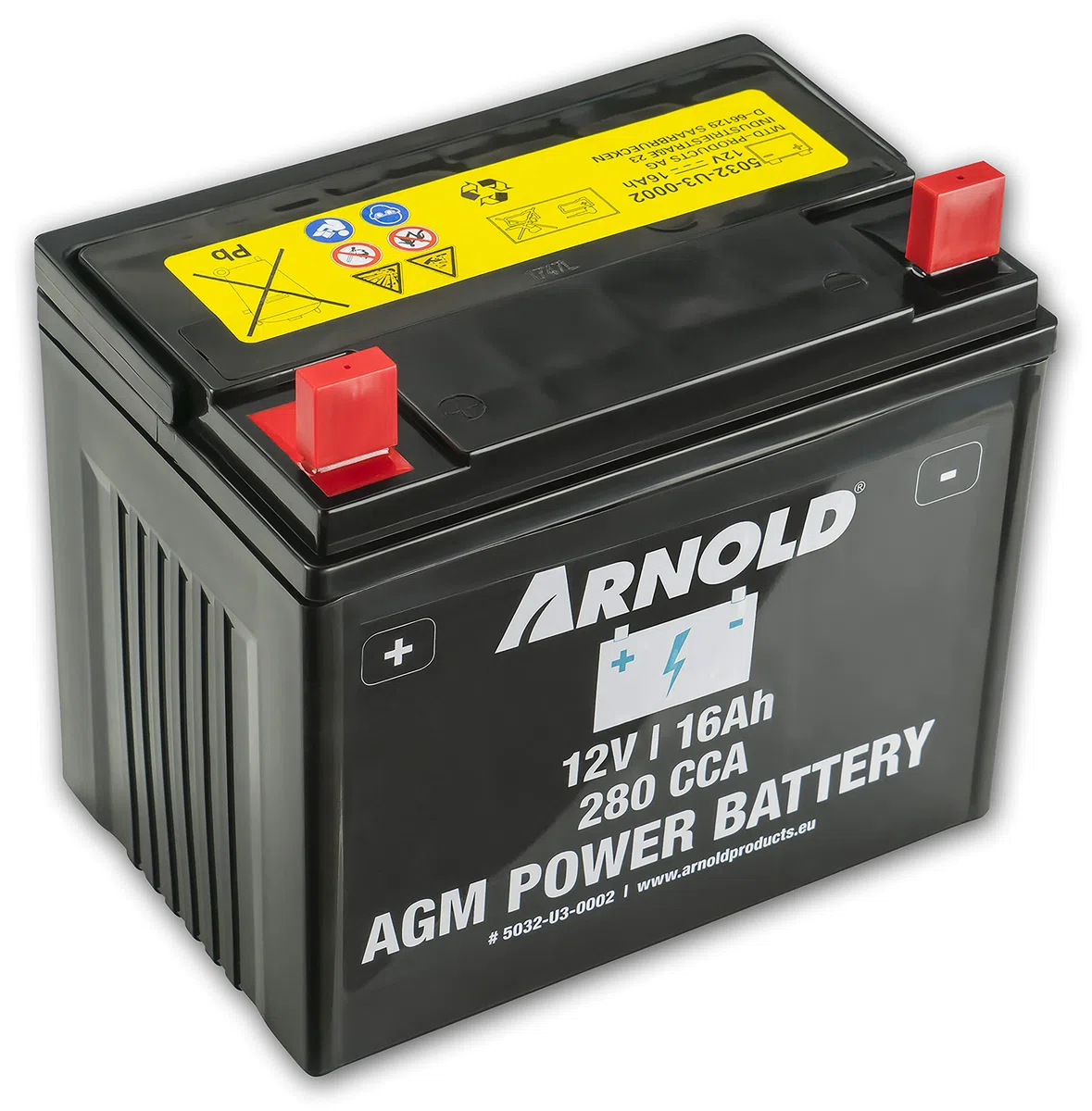 ARNOLD AZ100 - Batería AGM 12 V 16 AH 280 CCA para cortacésped