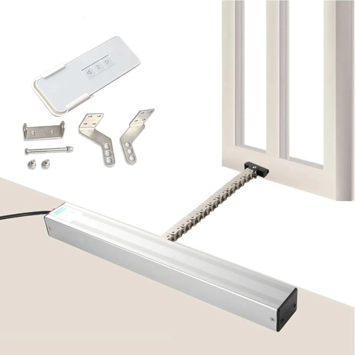 Abreador De Ventana De La Cadena Eléctrica con Control Remoto E Interruptor, Actuador De Ventana Automática De 300 Mm-000 Mm para Tragar, Invernadero Y Ventilación De Techo, 300mm