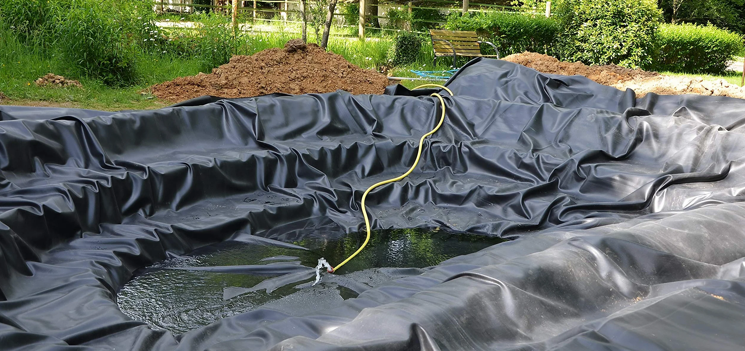 Revestimiento de estanque PVC 3 m x 4 m 0.5mm revestimiento negro para estanque de jardín