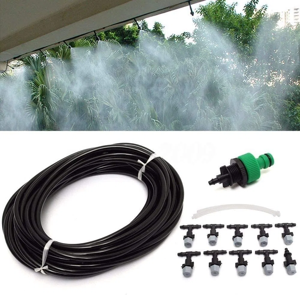 TuttoClick - Kit nebulizador de agua, niebla, cenador, sombrilla, jardín, fresco, 10 m