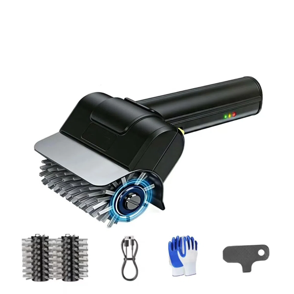 Cepillo eléctrico inalámbrico para Parrilla, Limpiador de Barbacoa de 1100 RPM con batería de 90 Minutos, cerdas de Acero Inoxidable Resistentes, Mango ergonómico para Parrilla ahumadora