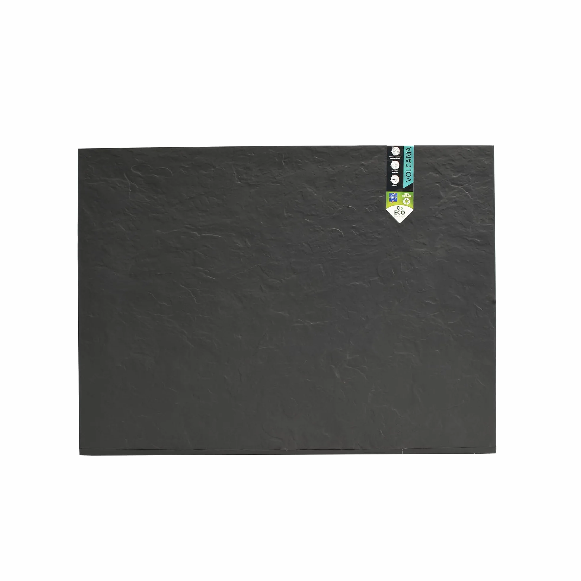 EDA Volcania - Loft L de pared baja, 46 litros, Decoración Imitación Piedra, Doble Pared, Zona de Retención de Agua, Gris Antracita, 78,5 x 29,5 x 60 cm