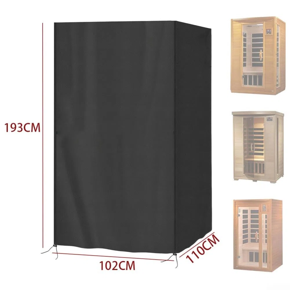 Funda de sauna resistente para exteriores para sauna de 1 a 2 personas, infrarrojos o de madera, tela Oxford impermeable con revestimiento de PVC, resistente a los rayos UV, protección