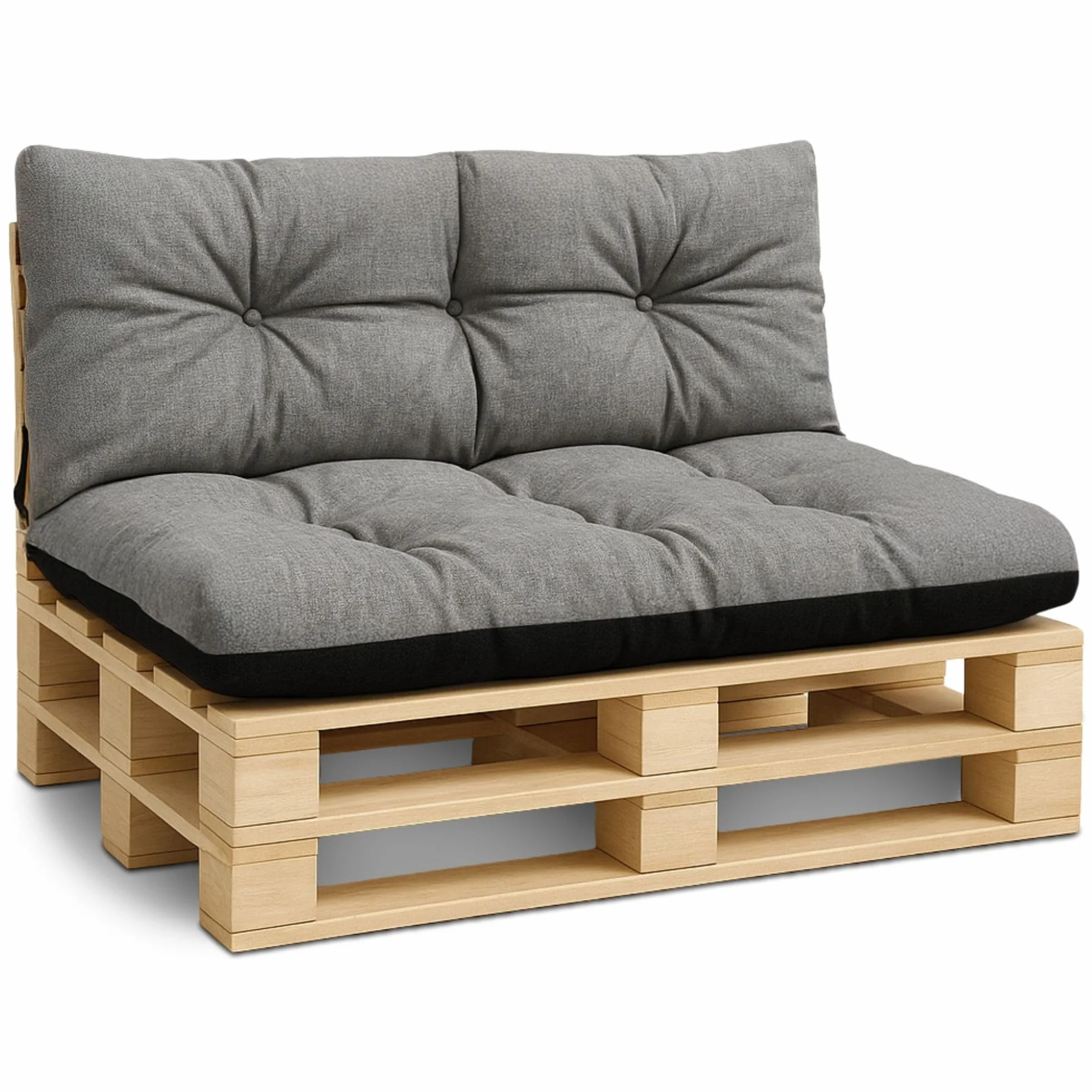 Amazinggirl Cojines para palets Exterior Juego de 2 Cojines para palés - Cojin por Palet o Almohada jardín por Banco terraza balcón y Patio Almohadas para Asiento en Jardin Gris