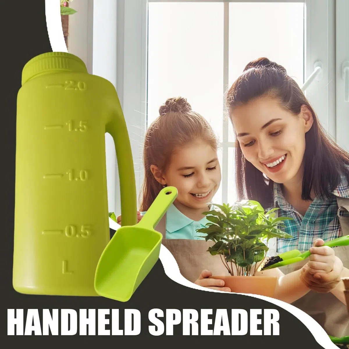 Esparcidor de sal para nieve, contenedor de siembra resistente de 2 litros, esparcidor de sal de , para , acera, jardín, césped, césped, , , , fertilizante