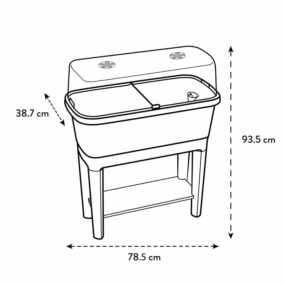 Elho Noa Grow Table 80 - Jardinera por Cultívalo tú Mismo - Ø 78.5 x H 34.2 cm - Living Black