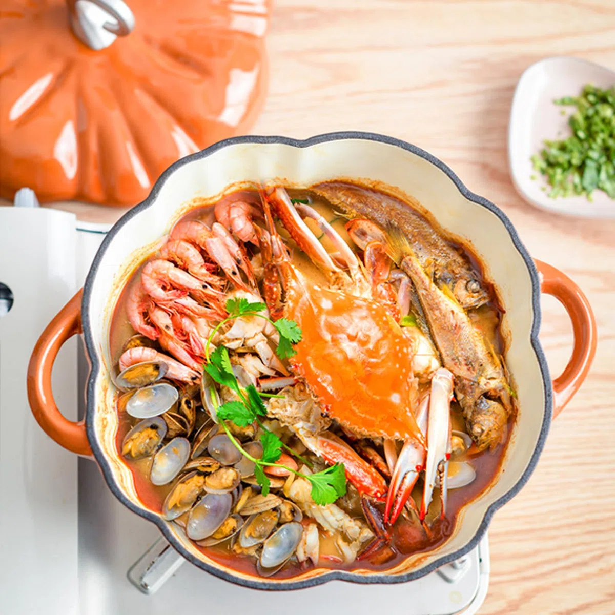 Greenumb Olla de Calabaza, Calabaza Holandesa de Horno con Tapa y Mango de 1,5 litros Antiadherente