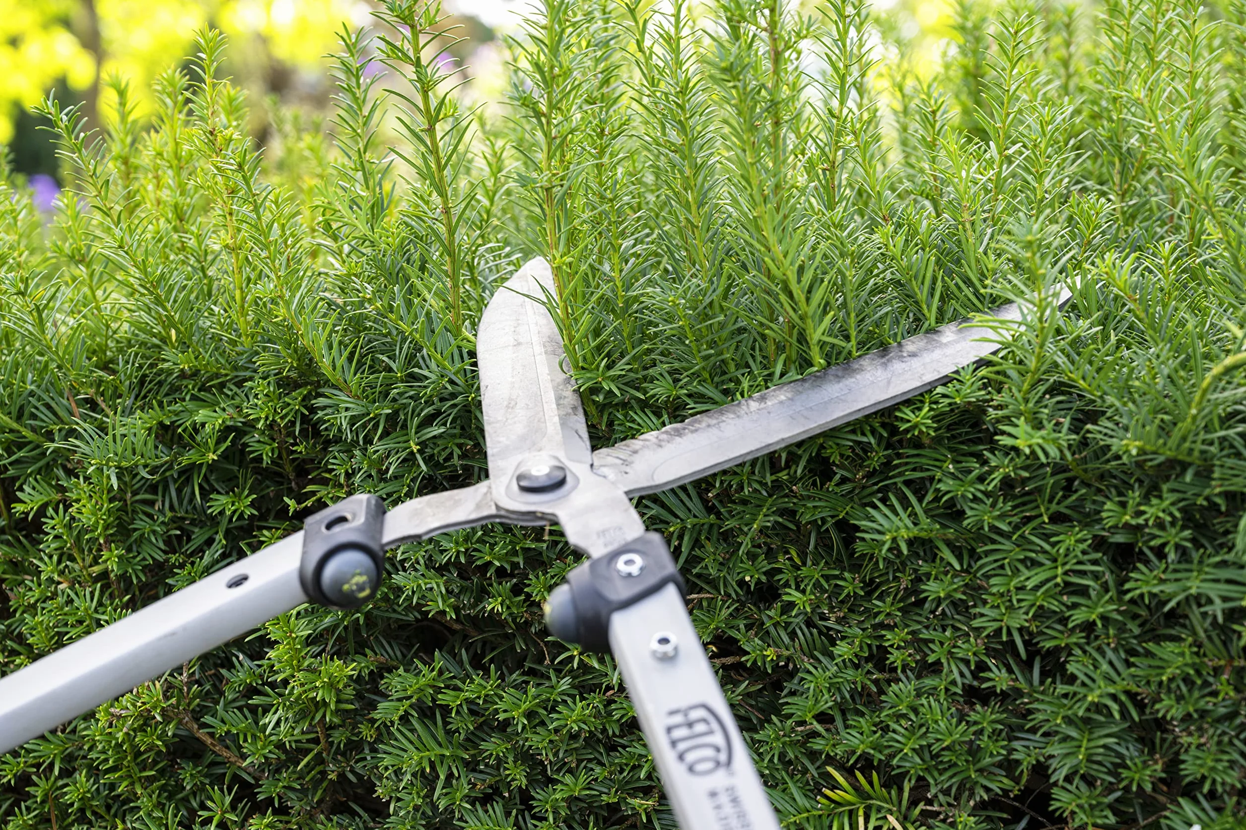 FELCO 250-57 Tijeras de setos (longitud 57 cm, longitud de la hoja 25 cm, mangos de aluminio en I, cuchillas con recubrimiento de cromo, tijeras de jardín, cuchillas grandes, tornillo de grasa)