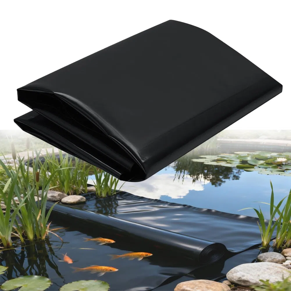 2 x 6 m estanque, grosor de 0,5 mm de HDPE negro, lámina de sellado para estanques de estanques, estanques de peces, fuentes, jardines de agua y cascada, estanques de jardín