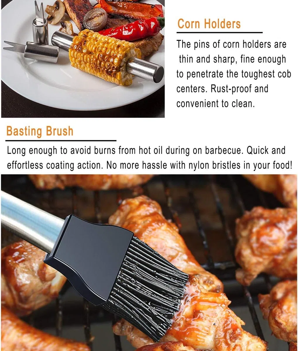 grilljoy 24PCS Kit de Utensilios para Barbacoa