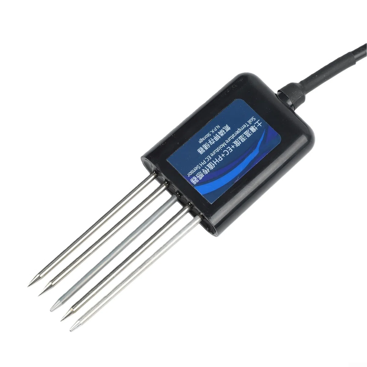 Sensor de suelo 7 en 1 para temperatura, humedad, conductividad de pH, detección NPK con soporte de memoria para uso en granja y jardín (7 en 1)