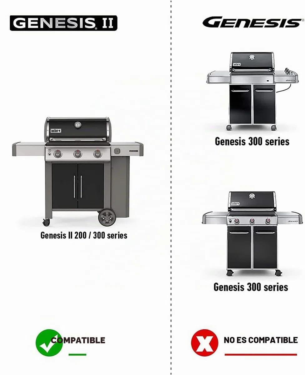 Onlyfire Asador de parrilla para barbacoas de acero inoxidable con para el gas barbacoas de la Weber Genesis II 200/300 Seire y genesis II LX 200 y 300