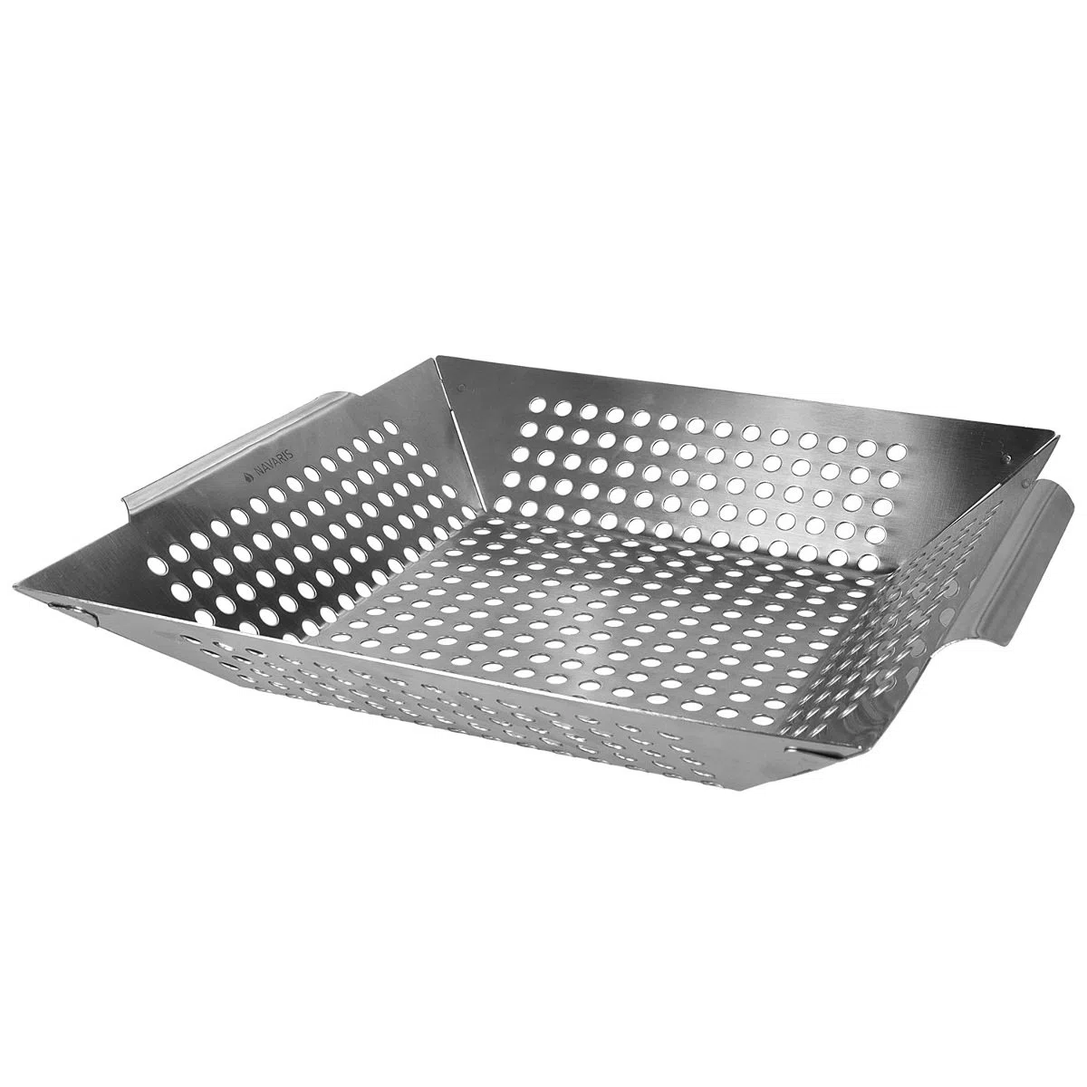 Navaris Bandeja Barbacoa Acero Inoxidable - Bandeja Parrilla Barbacoa y Horno de 35x30x6cm - Fuente Grande de Barbacoa - BBQ Grill Basket