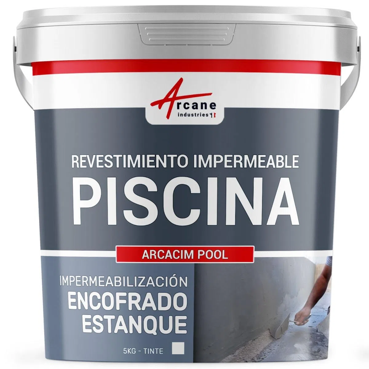 Impermeabilizante para piscinas, revoque impermeable para piscinas y depósitos - ARCACIM POOL - 5 kg Blanco - ARCANE INDUSTRIES