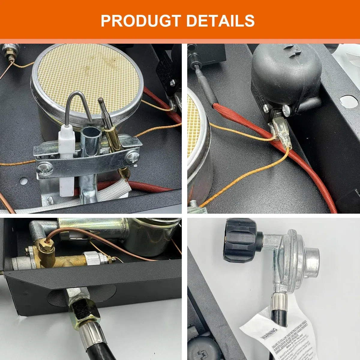 Kit De Repuesto De Módulo De Quemador De Calentador De Patio De 47000 BTU, 4 Bolt Pirámide Calentador De Patio Piezas De Repuesto del Quemador