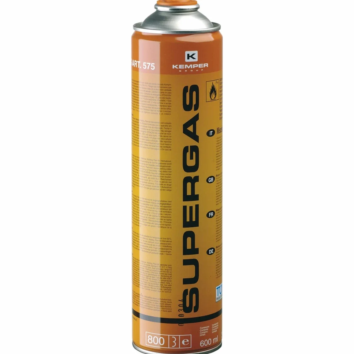 KEMPER - Cartuchos de gas 330 g Pack de 6 botellas Butano propano 600 ml de caramelo gas universal válvula 7/16