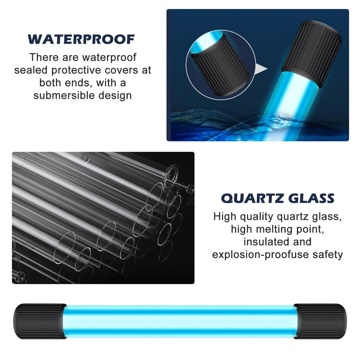 Esterilizador UV con temporizador 9 W para acuario – Lámpara impermeable clarificador para la limpieza de piscinas y casa