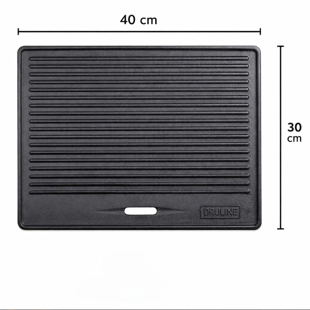 GP1 - Plancha para parrilla de la serie PRO/RED, placa reversible de hierro fundido, accesorio universal de 4,15 kg, 40 x 30 cm, revestimiento de esmalte acanalado y liso, superficie utilizable, color