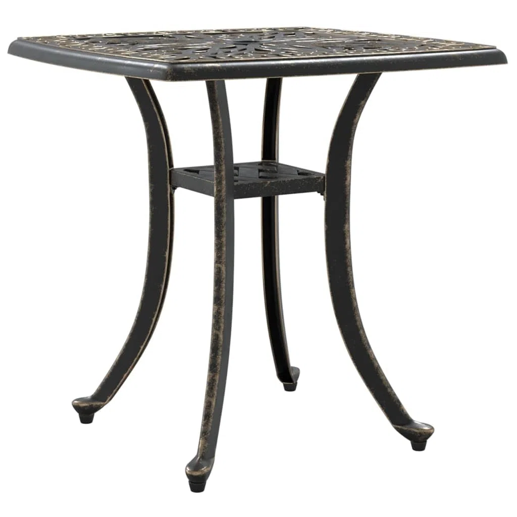Mesa de Jardín Aluminio Fundido Bronce 53x53x53 cm, vidaXL