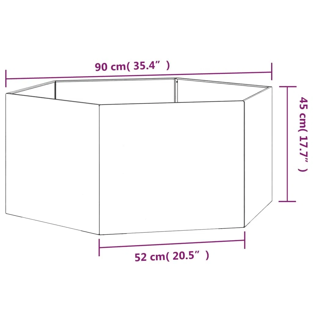 vidaXL Jardinera de Acero corten Oxidado 90x90x45 cm, Maceta, arriate Elevado, Soporte para macetas, macetero, bancal Elevado, Soporte para Plantas