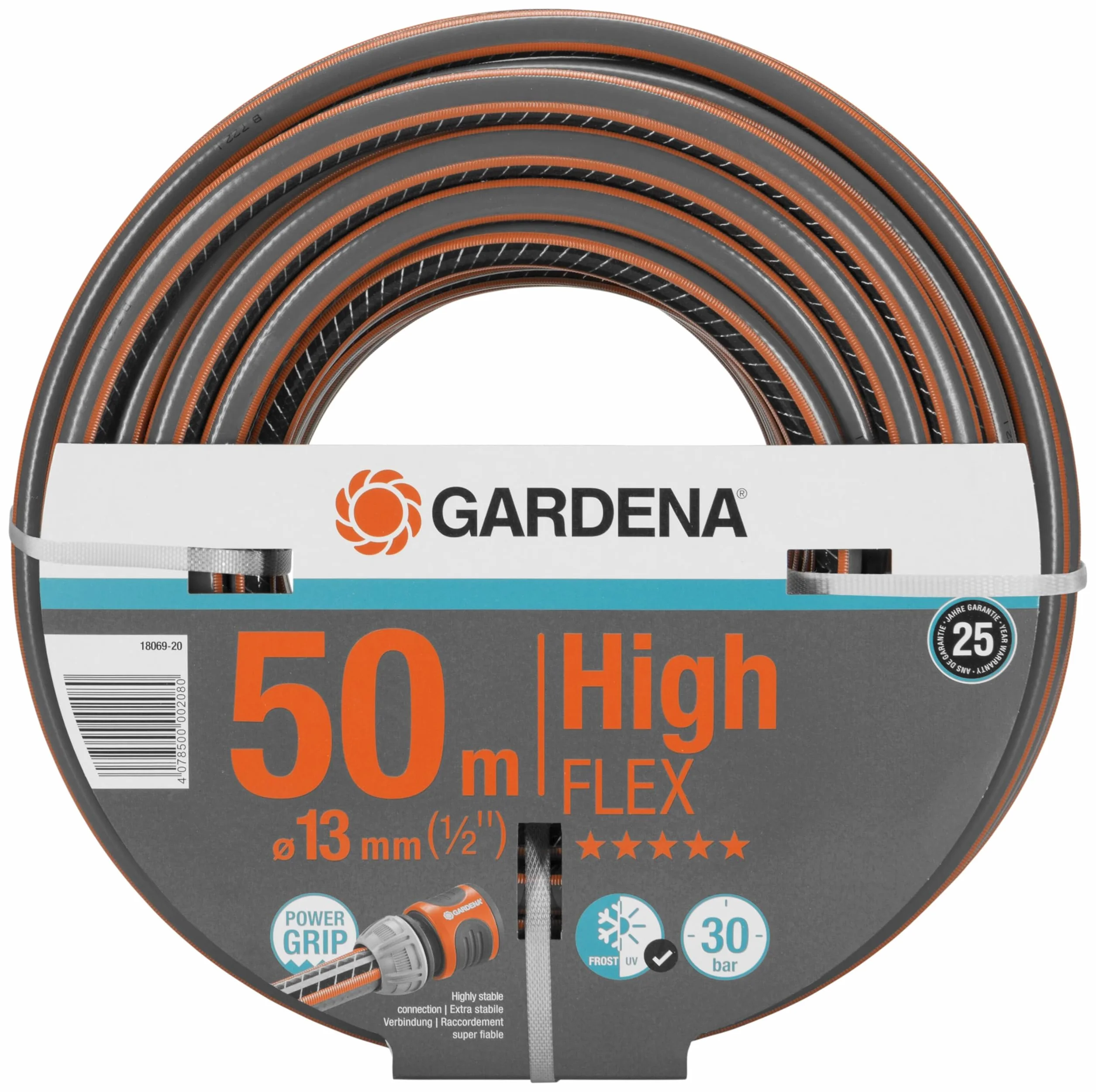Gardena Comfort Highflex - Manguera (10 x 10, 13 mm, 1/2", 50 m, sin accesorios)