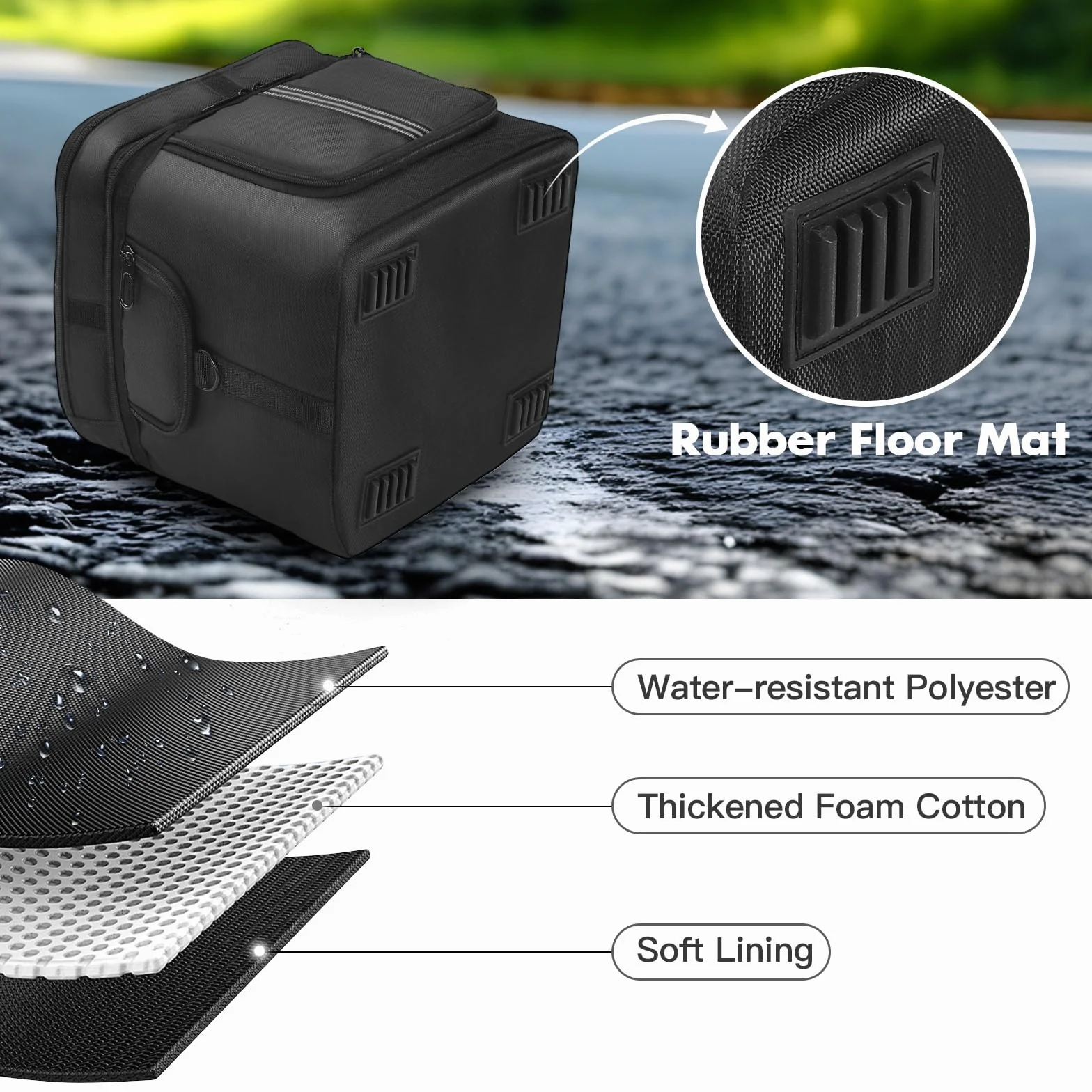Funda de transporte compatible con ECOFLOW River 2 MAX/River 2 PRO estación de energía portátil, bolsa de almacenamiento con cremallera lateral, bolsillos de dos capas para cable de carga y