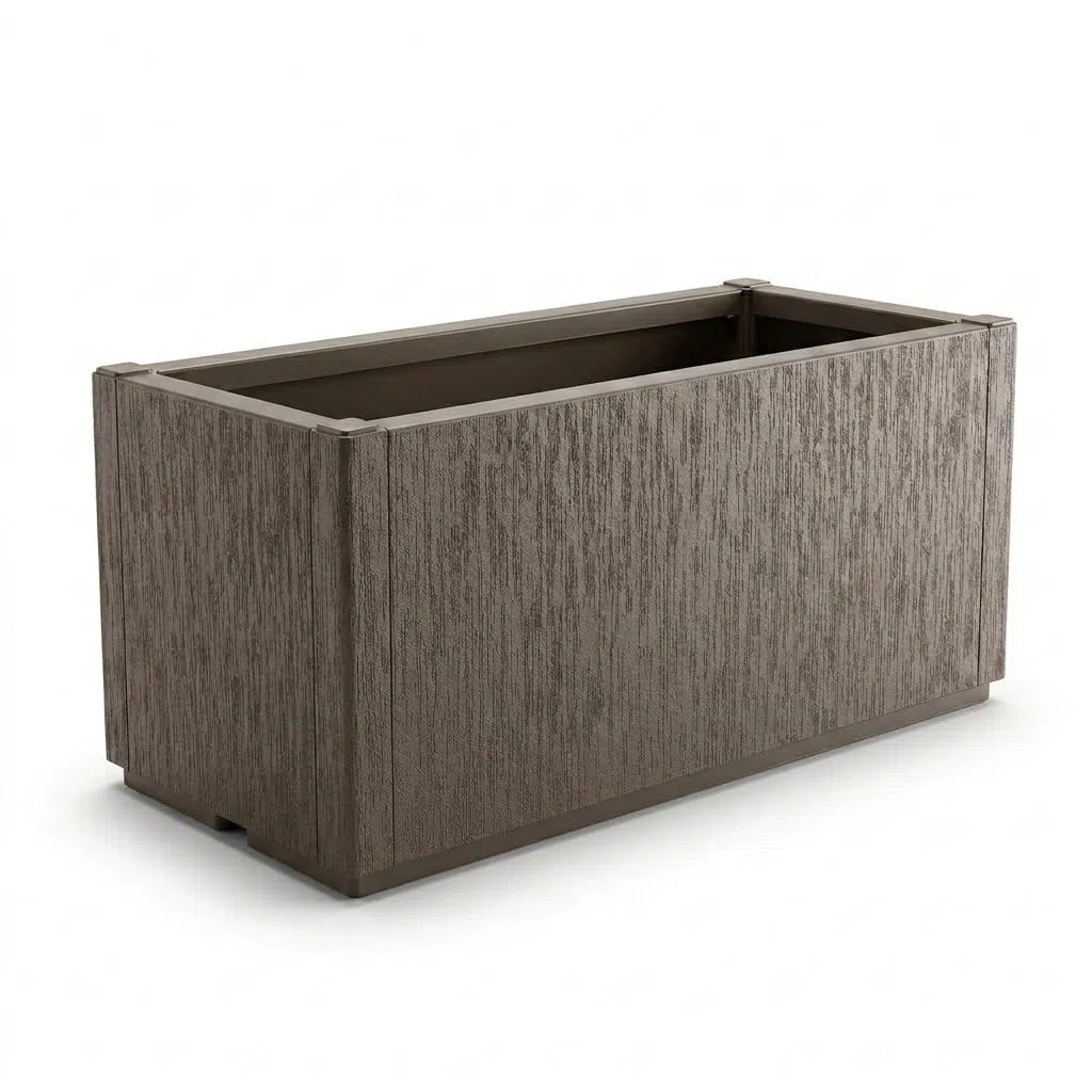 Pincho Jardinera Decorativa Grande para Interior y Exterior - Macetero Efecto Piedra de 80x36x35 cm, Ideal para Plantas Naturales y Orquídeas, Macetas Decorativas Modernas (1, 80X36X35cm CASTAÑO)