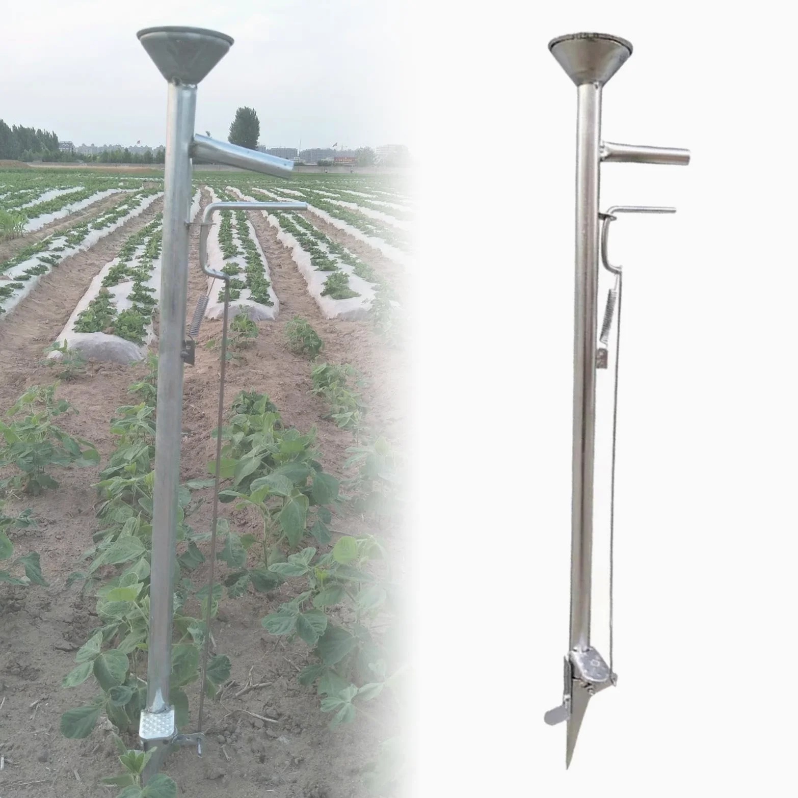 Sembradora de Jardín, Sembradora de Hortalizas, Fácil de Usar, Práctica Herramienta de Jardinería Manual, para Maíz, Frijoles, Algodón Y Ca, Longitud 93cm