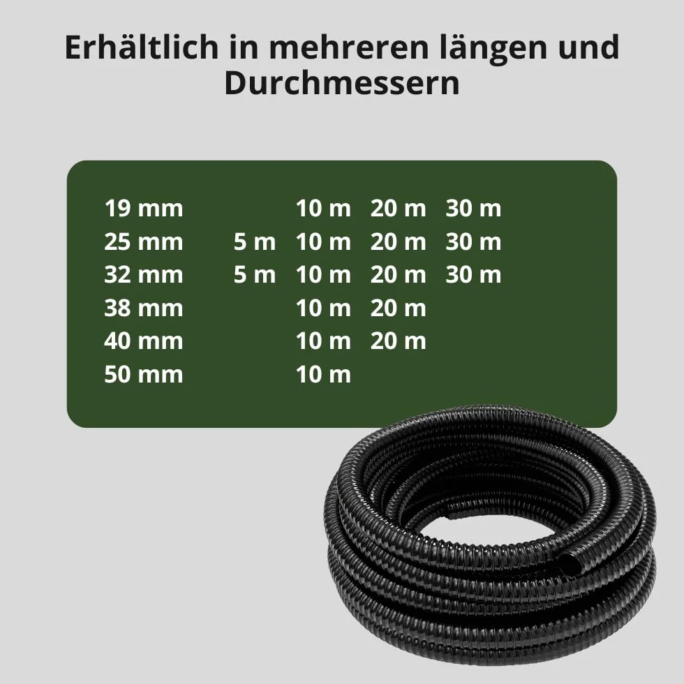 HeRo24 - Manguera de estanque para estanques y estanques (32 mm, 20 m)