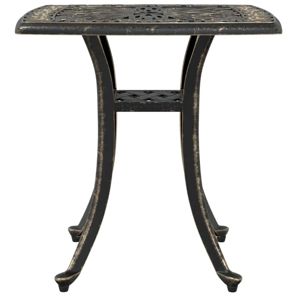 Mesa de Jardín Aluminio Fundido Bronce 53x53x53 cm, vidaXL