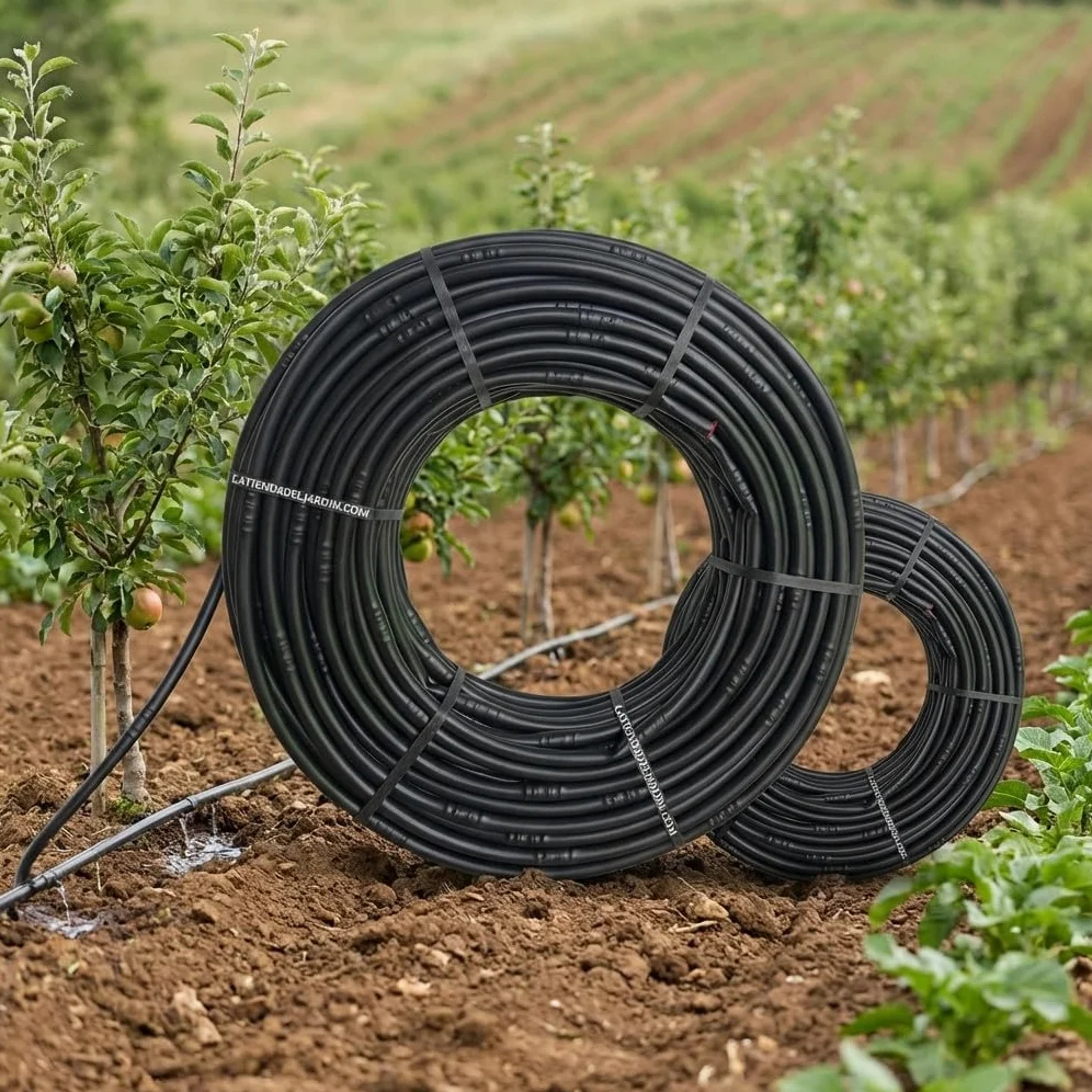 Suinga. 100 metros TUBERIA 16mm negra AUTOCOMPENSANTE cada 35 cm separación por gotero. Caudal 2,1 l/h. Tubería para riego por goteo utilizada en terrenos llanos o con desniveles