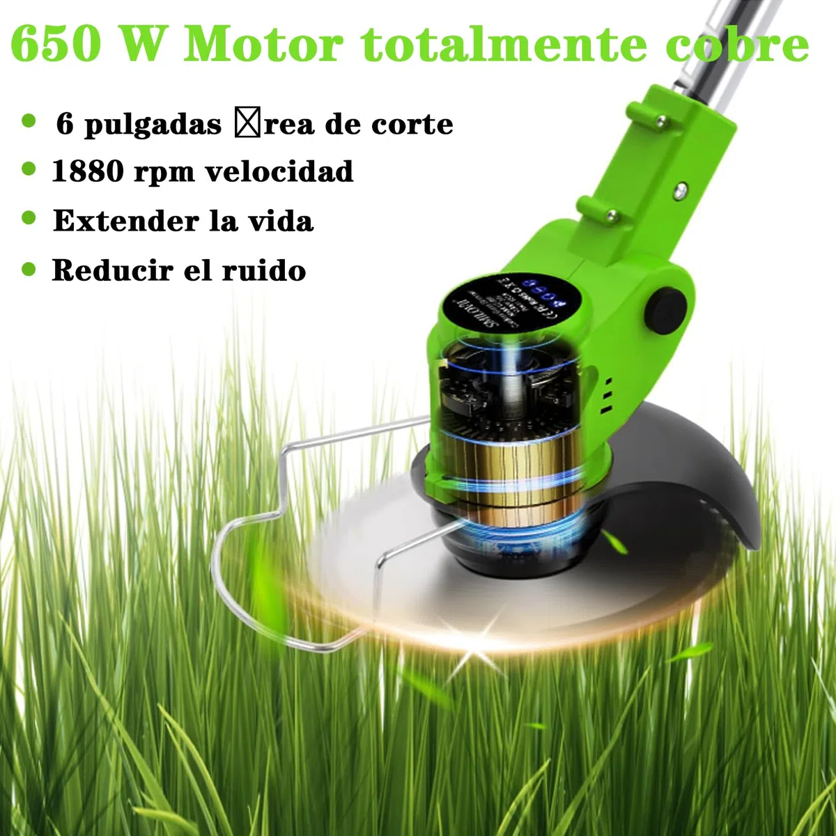 Desbrozadora electrica, 2 Baterías 21 V Cortabordes Bateria, 4 en 1 Cortabordes electrico, Longitud retráctil, Desbrozadora a Batería Adecuado para Jardines y césped.